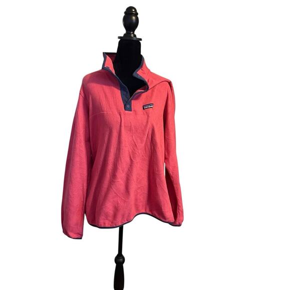 Patagonia Snap-T Fleece Pullover Women’s XL REPI Pink &Blue Worn Wear - Picture 1 of 9